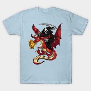 Grim Reaper Riding Dragon T-Shirt